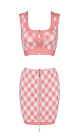 Geometric Pattern Skirt Suit