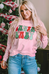 Pink Santa Baby Sweet Floral Graphic Sweatshirt