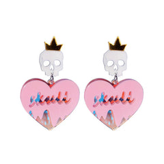 Witch Skeleton Hearts Earrings