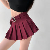 Buckle Belt Mini Skirt