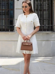 White Knit Mini Dress