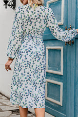 Fashion Street Print Frenulum V Neck A Line Dresses