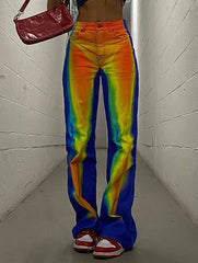 Cyberprinted Straight Leg Pants