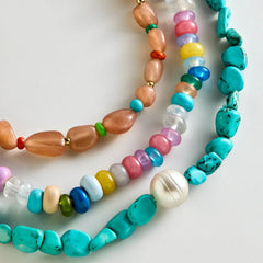 Brooke Semi-Precious Waterproof Anklet Set - Bright Multi