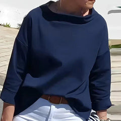 Charlotte - Elegant Rounded Hem Blouse