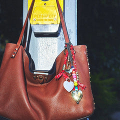 Braided Bandana Bag Charm - Red