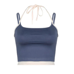 Pydshop 2024 Fashion Woman Tops Y2K Style Casual Strap Halter Short Crop Top