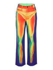 Cyberprinted Straight Leg Pants