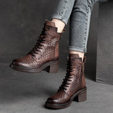 Pydshop Women'S High Top British Style Retro Rub Colored Heels