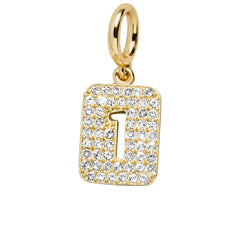 Block Pavé Number Cluster Charm - 1
