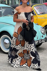 College Print Off The Shoulder Printed Dress Dresses