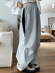 Zip Fly Wide Leg Parachute Pants