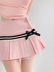 Girly Academia Pinstriped Mini Skirt