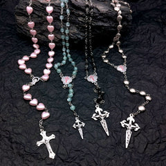 Gothic Cross Heart Necklace