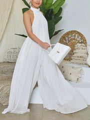 Halter Chiffon Jumpsuit