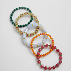 Darcy Semi-Precious Beaded Bracelet Set - Vibrant Multi