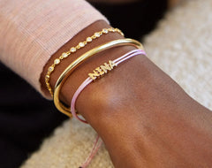 Custom Cord Bracelet - Metallic Pink