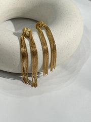 Gold Tied Tassel Earrings