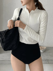 Tankini Swimsuit With Long Sleeve Cover-Up Set
