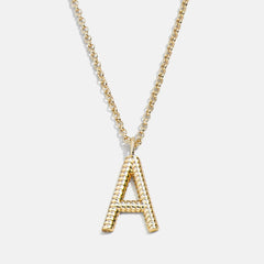 Classic Initial Necklace - Ribbed Initial
