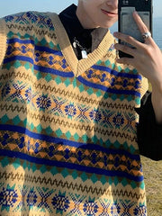 Men'S Vintage Jacquard Sweater Vest