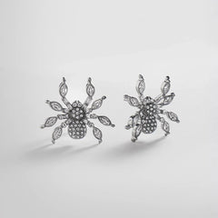Crystal Creepers Spider Earrings - Spider