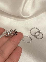 4Pcs Butterfly Decor Simple Ring