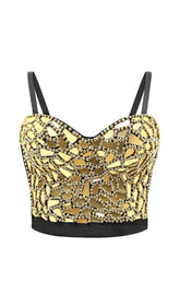 Gold Beaded Sequin Corset