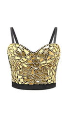 Gold Beaded Sequin Corset