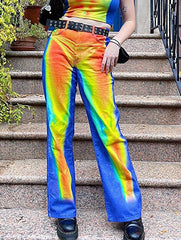 Cyberprinted Straight Leg Pants