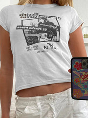 90S Tv Show Graphic Baby Crop Top