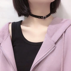 Dark Punk Buckle Choker