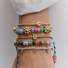 Crystal Beaded Bracelet - Magenta