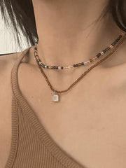 2Pcs Y2K Beaded Necklace