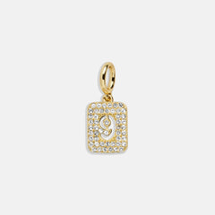 Block Pavé Number Cluster Charm - 9