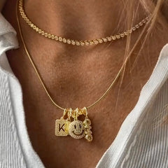 Block Pavé Number Cluster Charm - 5