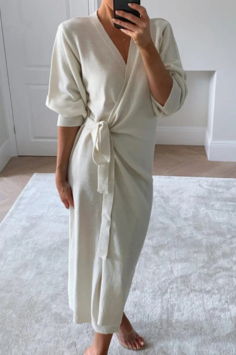 Fashion Solid Patchwork Straight Dresses