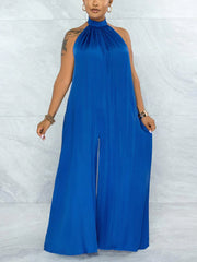 Satin Halter Jumpsuit