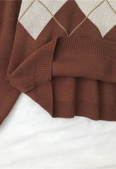 Vintage Argyle Pullover Sweater