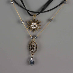 Baroque Stars Drops Multilayer Necklace