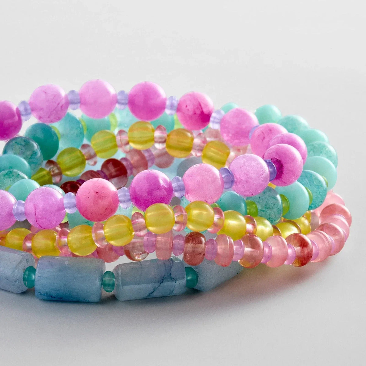 Darcy Semi-Precious Beaded Bracelet Set - Light Multi