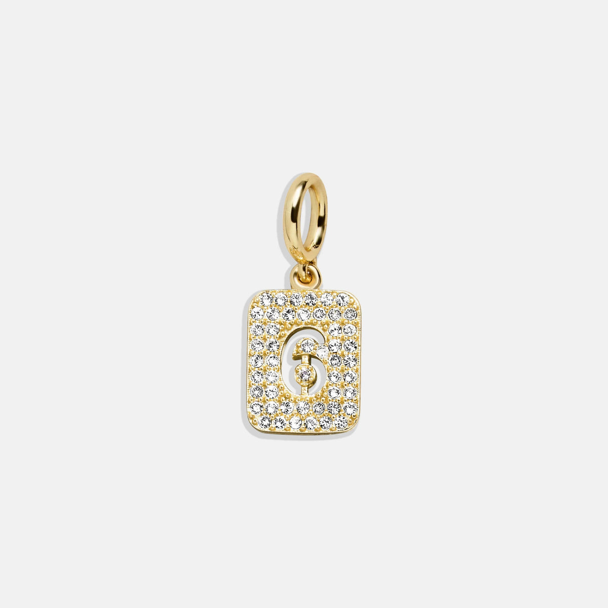 Block Pavé Number Cluster Charm - 6