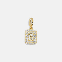 Block Pavé Number Cluster Charm - 6