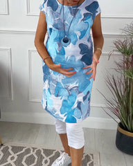Elinaâ„?Colorful, Relaxed, Long Floral Top