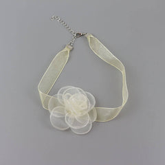 Aesthetic Black Camellia Choker
