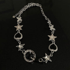 Glittering Black Heart Necklace