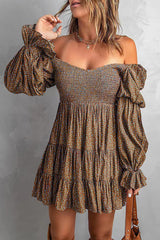 Sexy Floral Patchwork Off The Shoulder Printed Dress Dresses