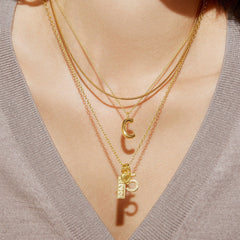 Classic Gold Initial Necklace - Gold Plated Brass