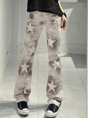 High Waisted Clashing Star Jeans