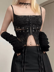 Floral Black Corset Top